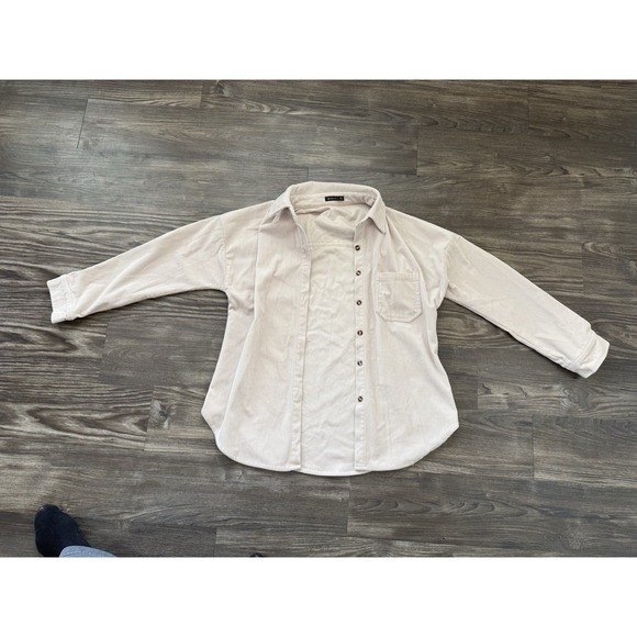 corduroy button shirt Shacket Barn Coat Soft  Clean Girl Cottagecore Coastal GMA - Picture 9 of 15